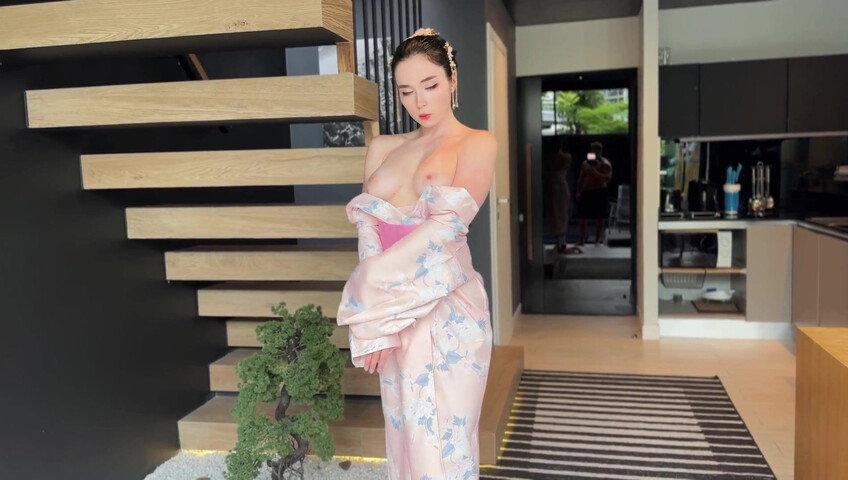 Sweetie Fox - Fucked Blue-eyed Geisha in All Poses and Cum in her Mouth