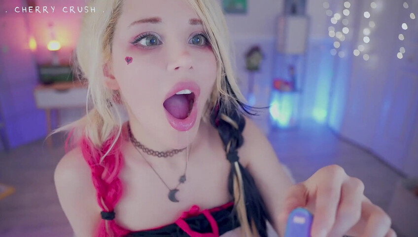 MyCherryCrush - NEW ASMR Harley Quinn | Wet Pussy Sounds | Glass Toys & Buttplugs | Dirty Talking & moaning | Spit play & Tingly Wet Tongue Sounds