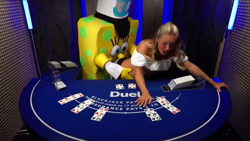 Pregnant Bonnie Blue Gets Fucked While Dealing Cards at the Casino