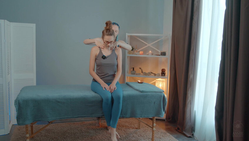 ASMR Massage - Tension Reduce Relaxin ASMR Massage by Anna to Sandra Whispering